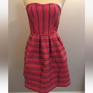 Anna Be Pink Embroidered Pattern Strapless Off Shoulder Dress Size Small